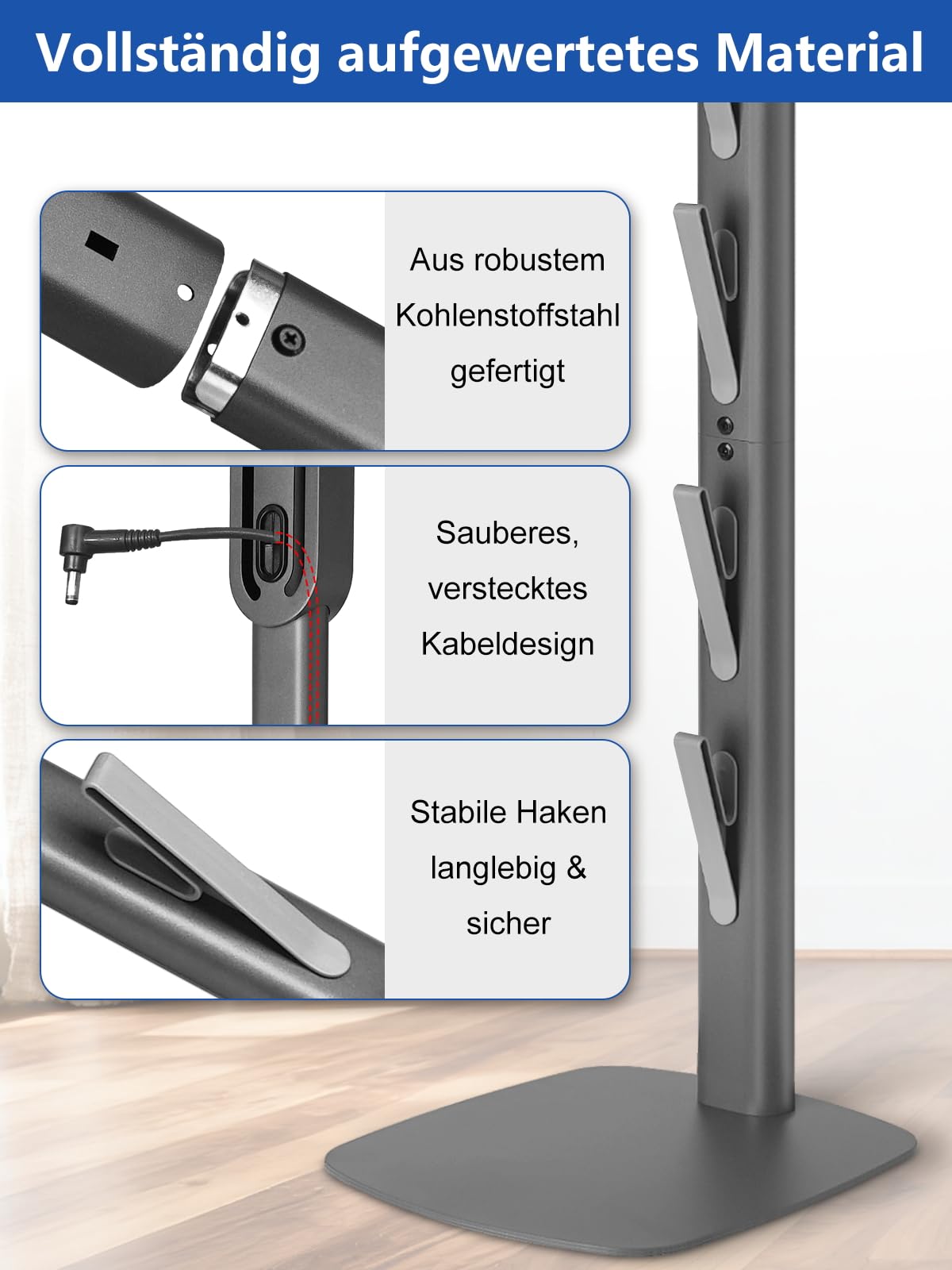 Soporte Para Aspiradora Compatible Con Dyson Gen5 V15 V12 V11 V10 V8 V7 V6, Soporte Independiente Sin Taladrar, Estable Para Guardar Accesorios Y Estación De Carga, Acero Al Carbono | Soporte de suelo estable para V16 Gen5 V15 V12 V11 V10 V8 V7 V6
