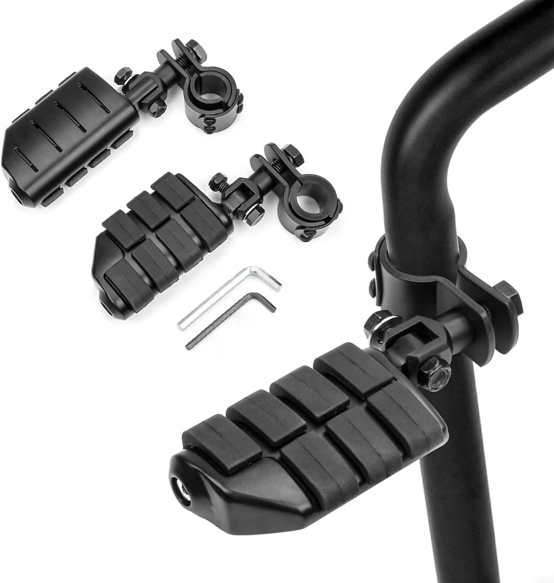 Motorcycle Foot Pegs Foot Rest Highway Footpegs Compatible with Road King Street Glide Honda Kawasaki Suzuki Yamaha 25mm 32mm 34mm (Black)