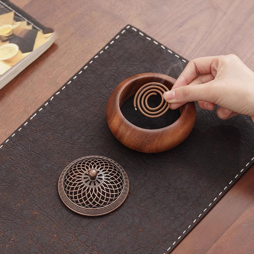 Quemador de incienso de cascada, quemador de incienso de madera maciza, estilo chino, creativo quemador de aromaterapia zen para adornos, quemador de incienso de reflujo