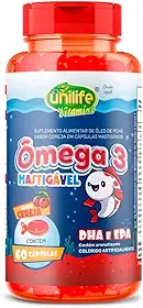 Ômega 3 Kids Mastigável Unilife Sabor Cereja 60 Cápsulas