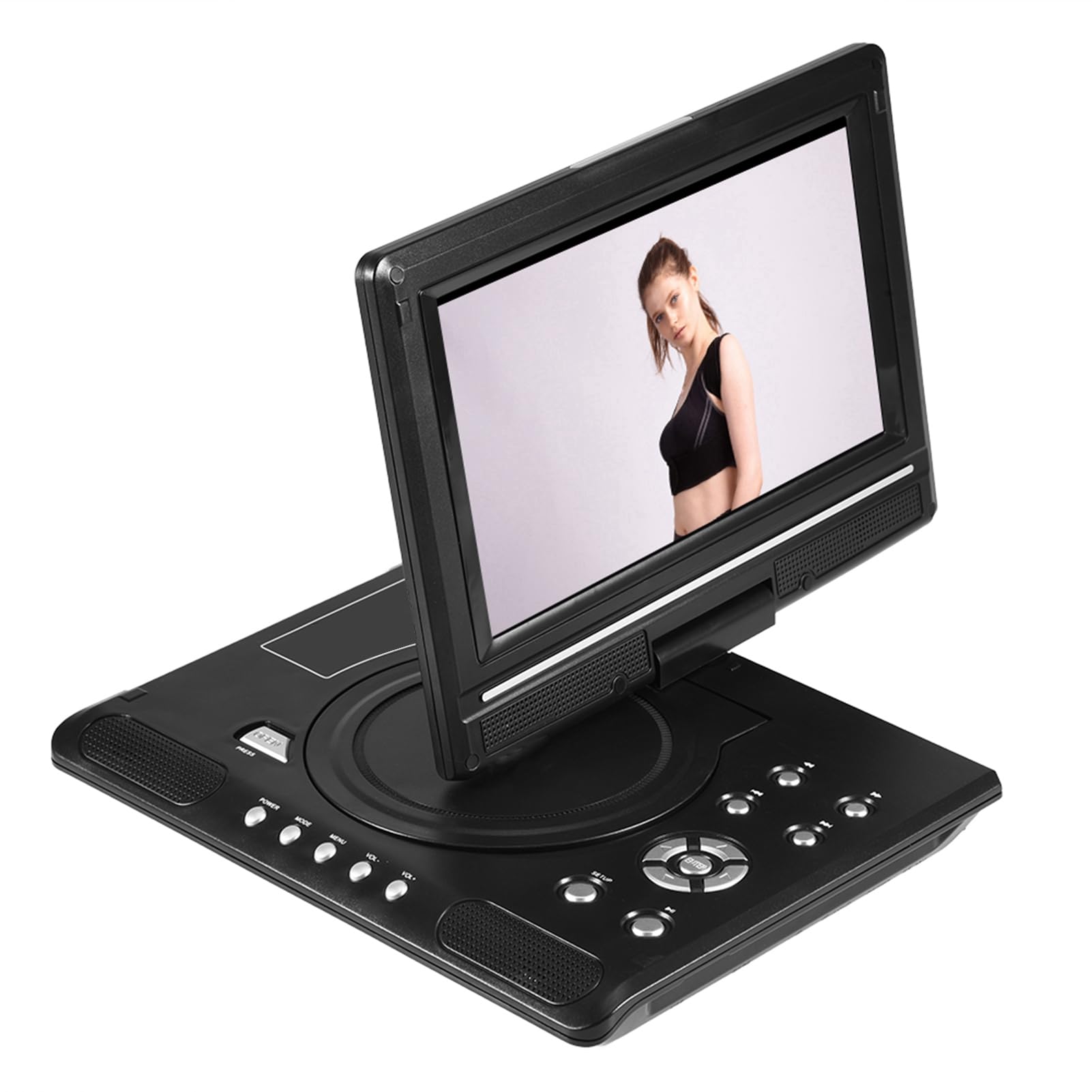 Lettore DVD portatile per bambini, Bewinner girevole da 9 pollici LCD portatile Widescreen Lettore video DVD, Intelligent Power Failure Funzione di memoria, rotazione di 270 gradi(EU)
