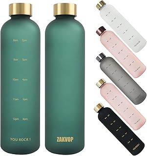 32oz Water Bottles with Times to Drink, Motivational Water Bottle with T...