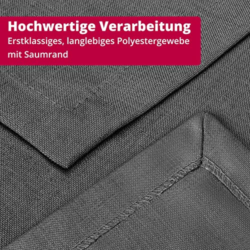 DecoHomeTextil Leinen Optik Tischdecke Eckig 110 x 180 cm Grau Anthrazit – Ansicht 6