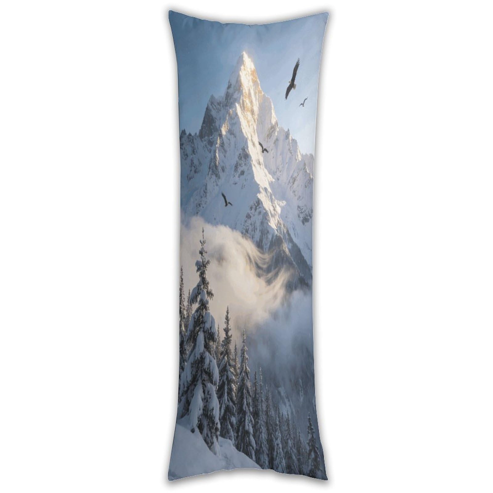 Above The Snowy Forest Pillow Cases Breathable Vertical Long Pillowcase Body Pillowcase with Hidden Zipper Closure Soft and Cozy Pillow Cover 20x54 Inches for Bedroom Couch