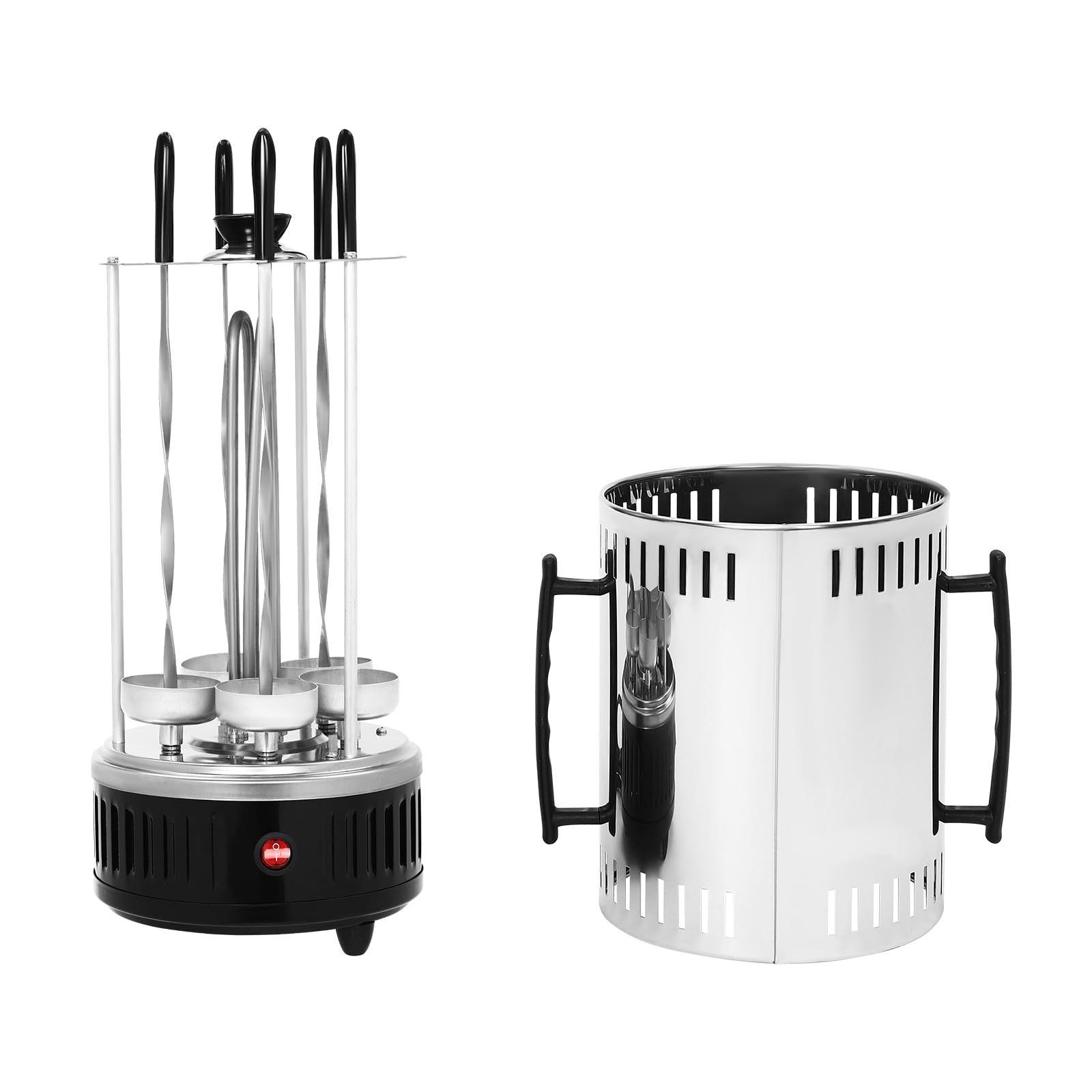 Vertikaler Elektrogrill - 1000W Vertikaler Rotisserie-Grill, Elektrische Drehgrillmaschine, Max. Heiztemperatur 400-500℃, Vertikalgrill für BBQ, Spieße, Rotisserie (SW-5)