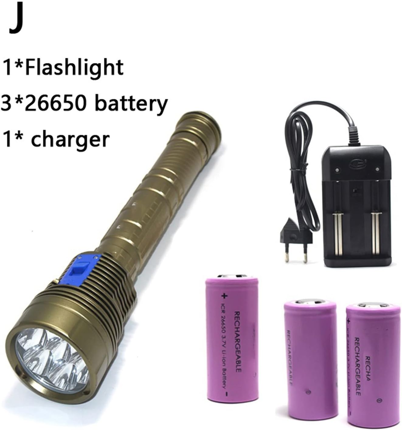 Lumen Dive Light Underwater LED Diving Flashlight 8000 Lumens L2 Under Water 200m Depth Bright LED Light Lamp Flashlight Lamp Lanterna High Bright Flashlight (Emitting Color : E Size : 1) (J 1)