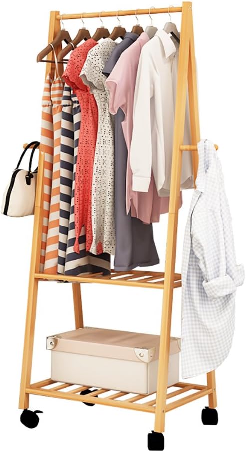 GJymjCoat Rack Bedroom Floor Hanger Removable Hanger Simple Nan Bamboo Clothes Rack Drying Rack (Size : 60cm)