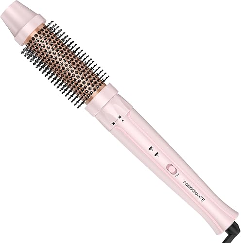 FONGCHAKTE Thermal Brush, 1.5 Inch Heated Round Brush Curling Iron, Curling Brushs with Anti-Scald Nylon Bristles, Instant Heat Up Thermal Round Brushs Dual Voltage for Travel, Europe, Professional