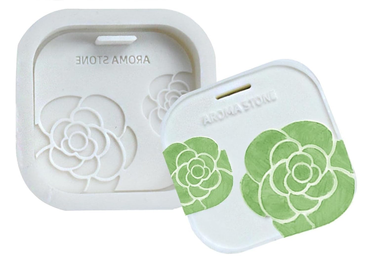 FirstTry Aromatherapy Wax Mold I Floral Camellia Gypsum Fondant Silicone Mould with Hanging Hole I Dried Flowers Resin Soap Clay Craft Jewelry Making Molds DIY Pendant Bookmark Candle Necklace-image-48