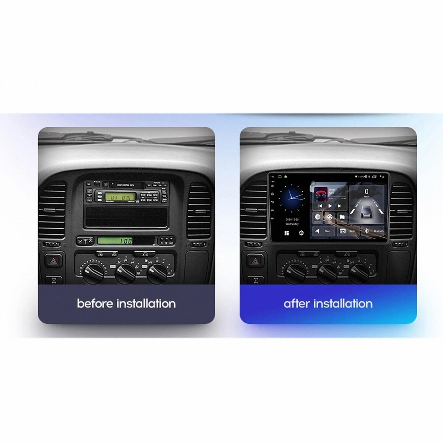 Car Stereo Carplay Radio de Coche para Toyota Land Cruiser 100 LC100 1997-2001 Soporta Bluetooth, Control Volante, USB, WiFi, 4G, Mirror-Link, GPS Navegador/Radio FM, 4 Nuclear 1G+32G