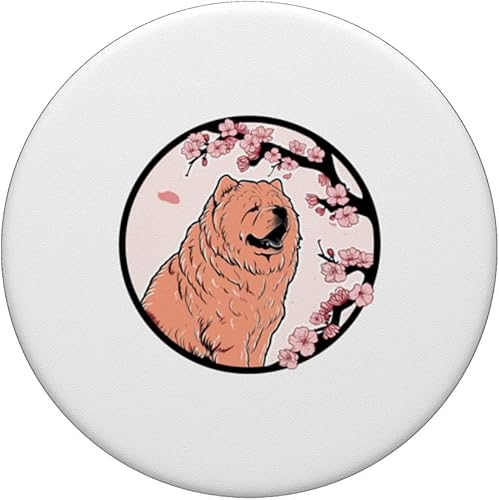 Miniatura 3 de Chow Chow Cherry Blossom Funny Dog Flowers PopSockets Standard PopGrip