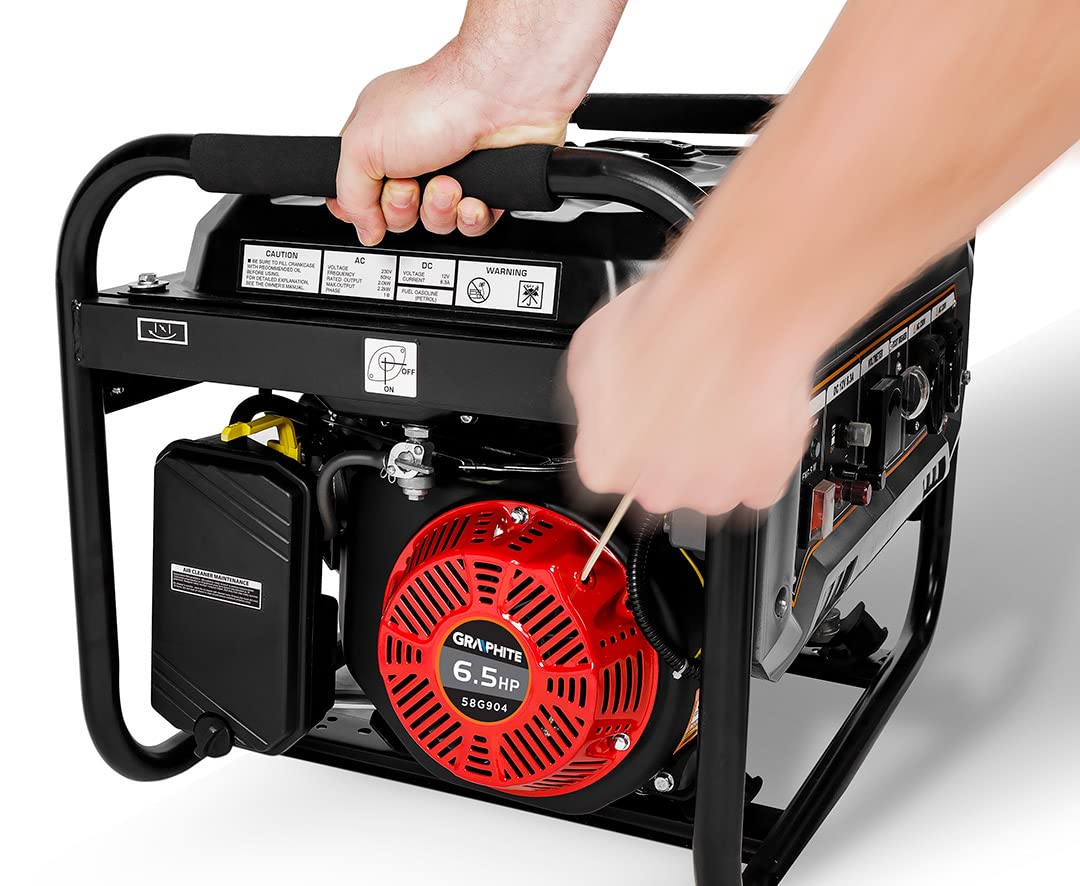 GRAPHITE Agregat prądotwórczy 2000 W-2200 W; prąd awaryjny; EURO V; AVR; silnik benzynowy 4,1 kW/6,56 kM; paliwo 92,95,98; pojemność zbiornika: 15 l, średnie zużycie paliwa: 2,44 l/h; waga: 40 kg