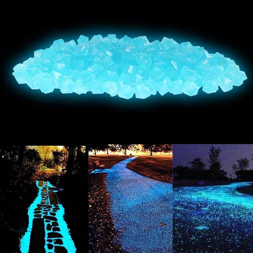 Tophacker Glow Stones Glow in Dark Garden Pebbles Luminous Rocks for Outdoor Garden Walkways Decoration, Aquarium Fish Tank, Park Ornaments etc, Decorative Resin Gravel (Color : Blue, Size : 1000PCS)