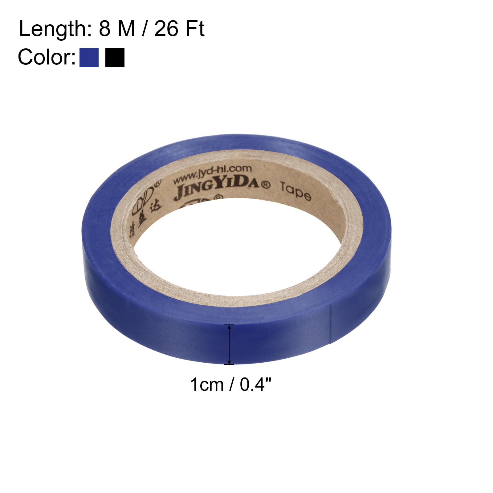PATIKIL 26Ft Grip Finishing Tape, 4 Pack PVC Racquet Finishing Tapes Racket Accessories Sticky Seal for Tennis Badminton Blue/Black - Image 2