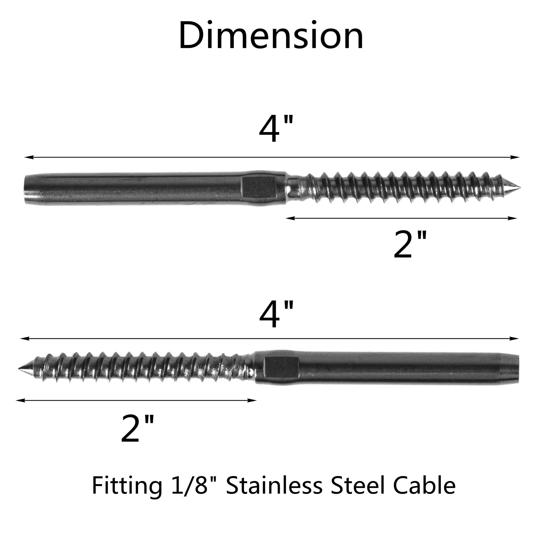60 Viti Per Ringhiera Cavo Sistema WoodBudget - Acciaio Inox T316, Per Pali Legno, Sinistra/Destra - Foto 8