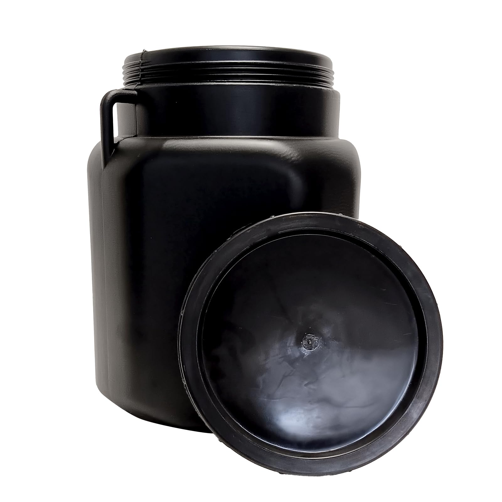 Fût carré de 30 l - Noir - À col large - Convient à un usage alimentaire - Pour le camping