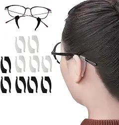 Prendedor de óculos gancho de orelha 3 Pares Suporte acessórios segura óculos antideslizante trava (Rosa)