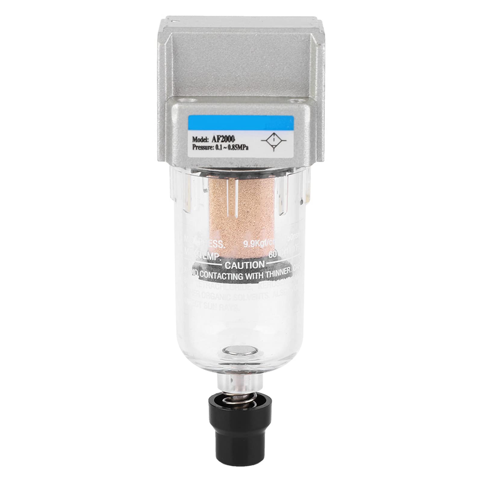 G1/4" Air Line Filter, Water and Oil Separator for Air Line Replacement AF2000-02 Particulate Filter Water Trap Separator, 750L/min Automatic Drain