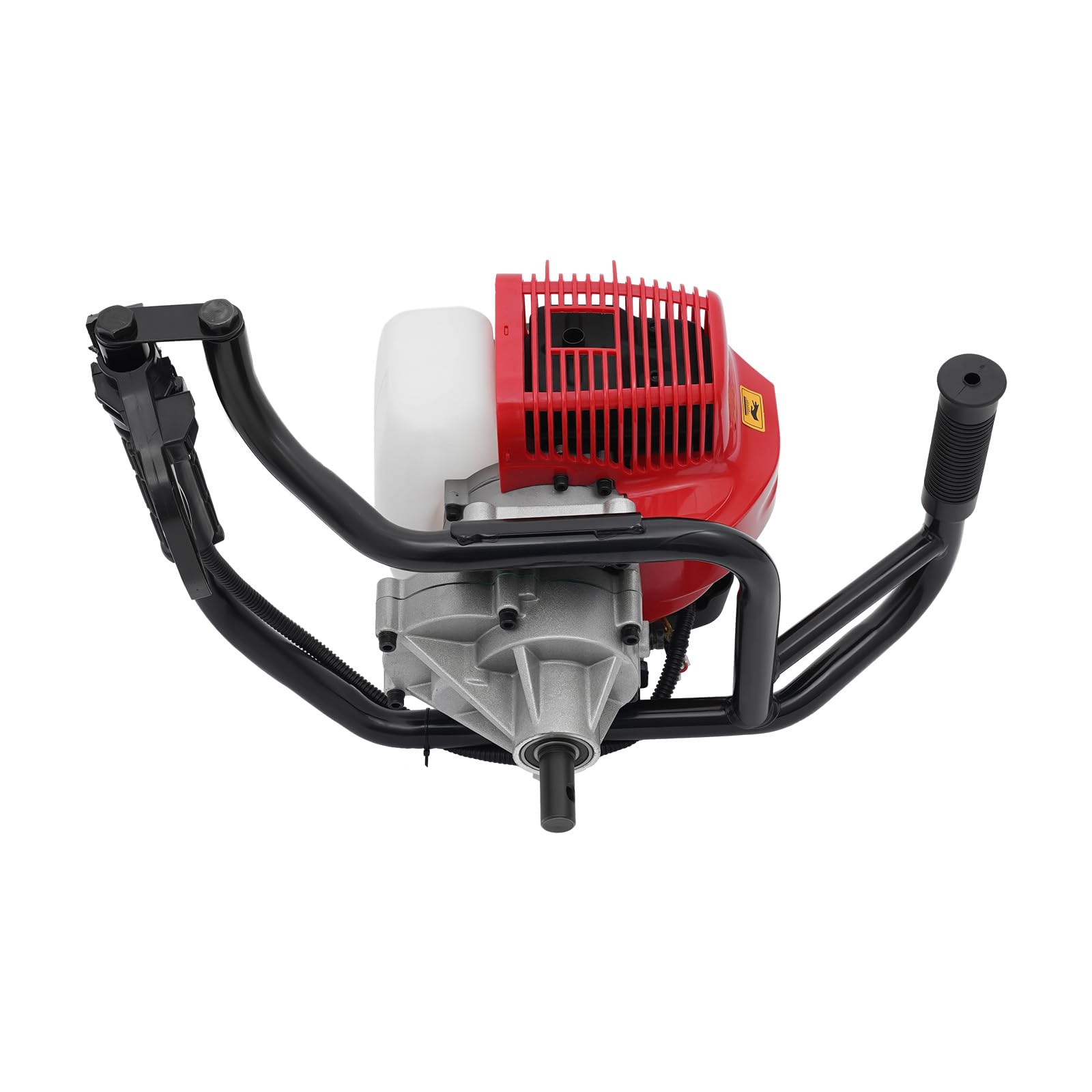 52 cc Erdlochbohrer, 2-Takt-Einzylinder-Benzinmotor für Erdbohrer, 2HP Erdbohrer-Motor, Benzin Gartenbohrer mit 4-Bohrer ø Ausgerüstet (100,150,200,300 mm)
