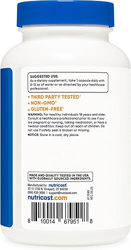 Vista 3 de Nutricost TMG (trimetilglicina) 750 mg, 120 cápsulas