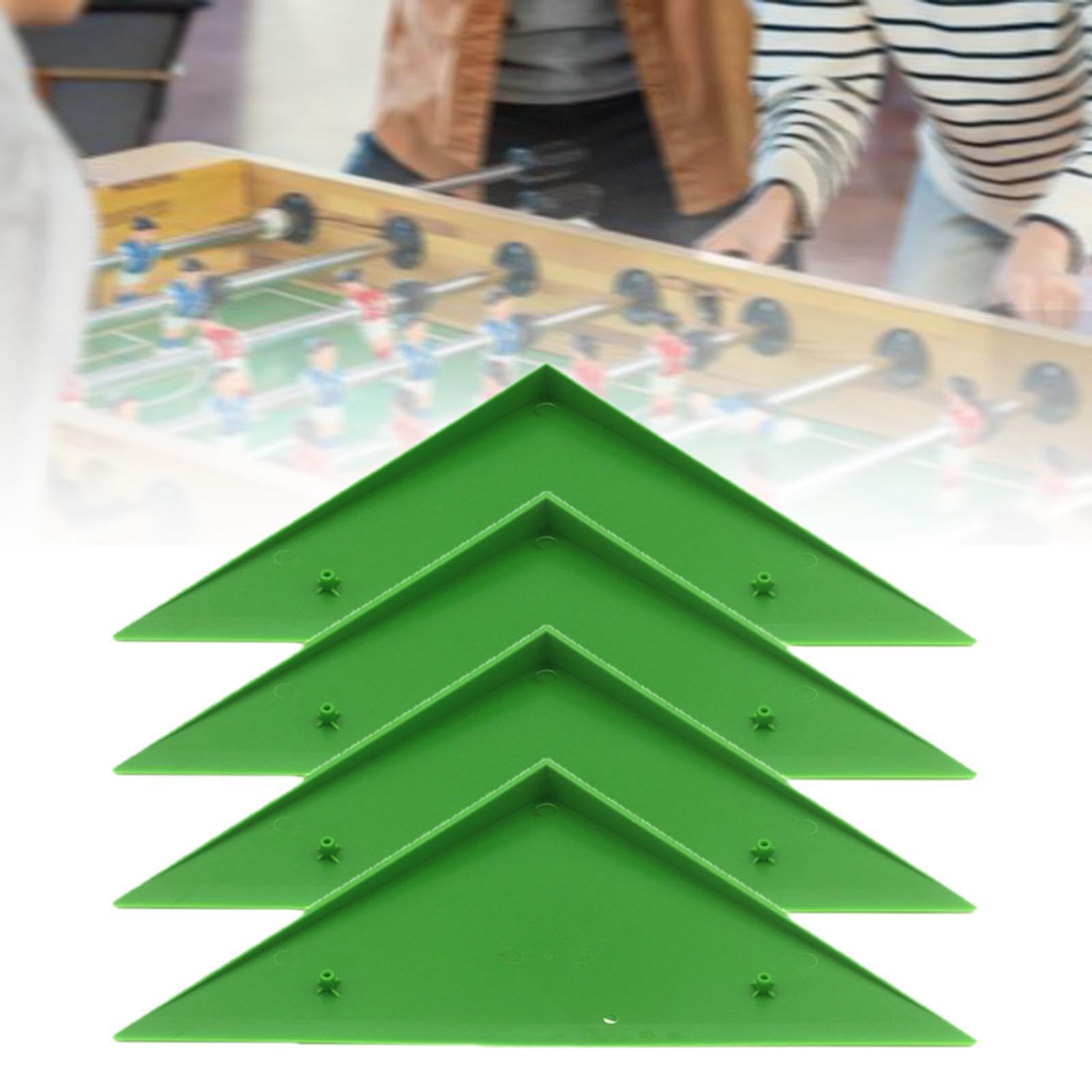 Eckrampen für Tischkicker, dreieckige Kantenschutz, 32 x 22 cm, kratzfestes PP-Material, Billardtisch-Eckabdeckungen, Grün, 4 Stück