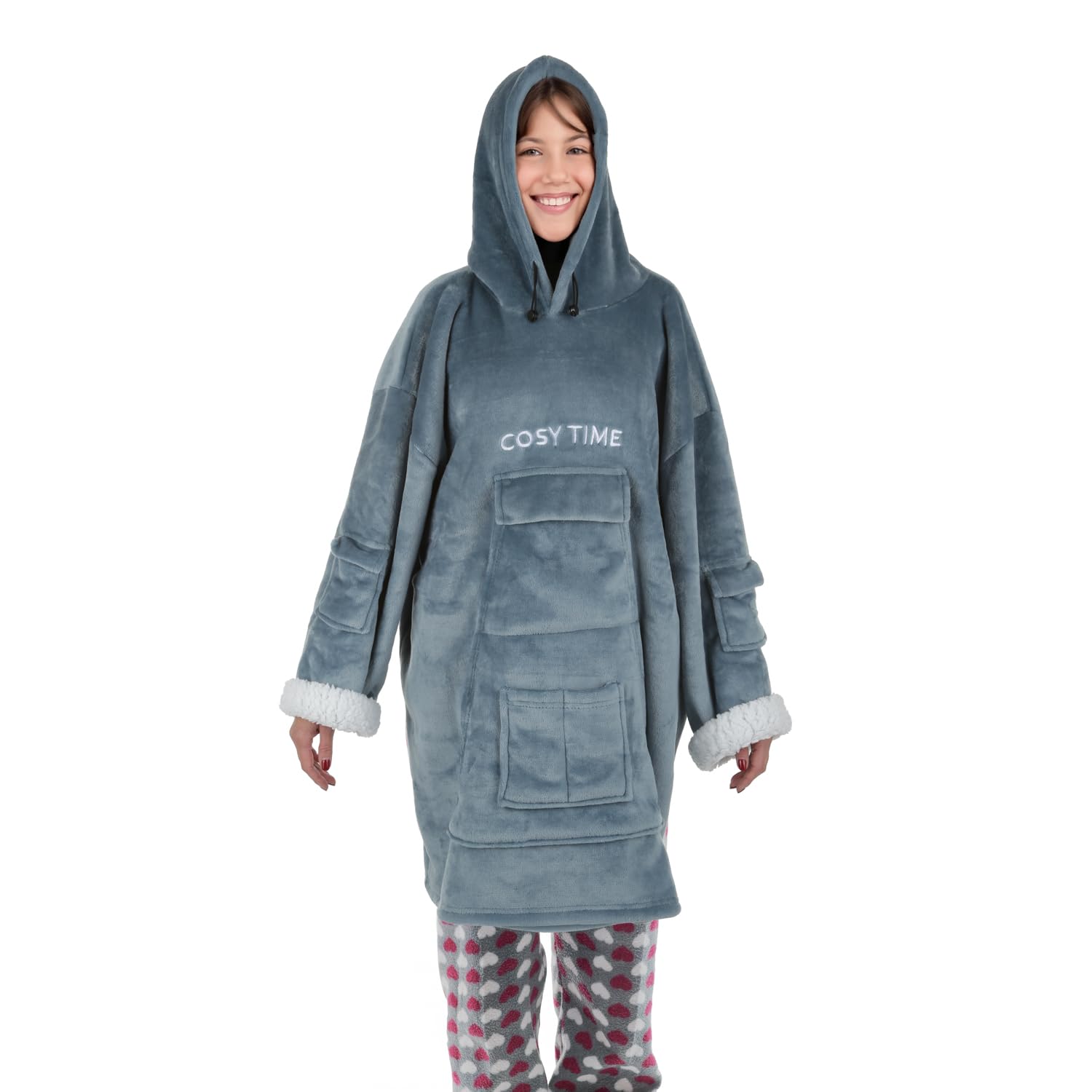 Sweat à capuche Cozy Time Bleu M douceur premium et coupe ajustée Kasanova