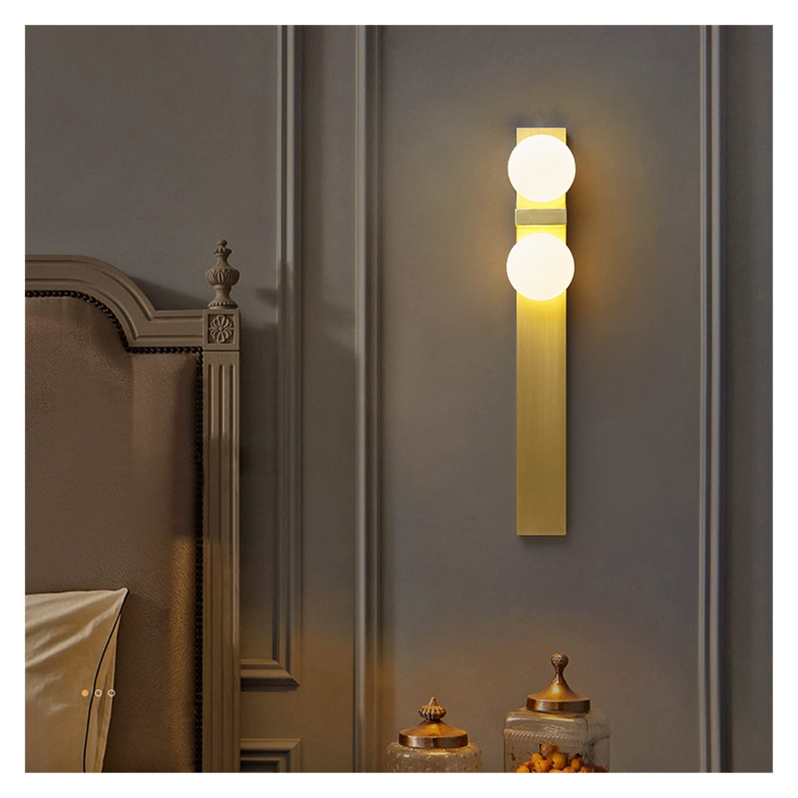 ZTCHSENZT Wall Sconces, Modern Copper Wall Lamp Bedside Light Luxury Golded Sconce Lamp for Living Room Aisle Bedroom Indoor Led Background Lamp,Warm White (2700-3500k)