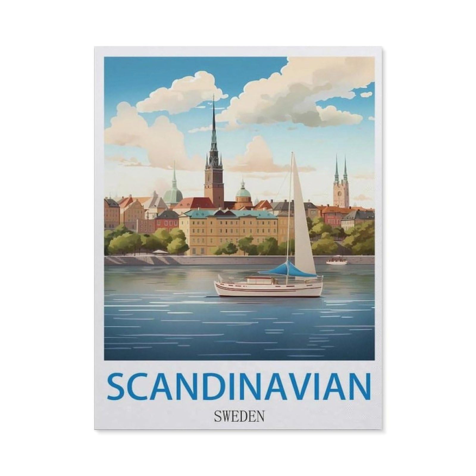 BEAYODKP 5D Diamond Painting Kits，Scandinavian Sweden，DIY Rhinestone Embroidery Set Paint with Diamond Art by Number Kits Cross Stitch Home Wall Craft Decoration（50 x 60 cm/19.68 x 23.62 inches）-CL60