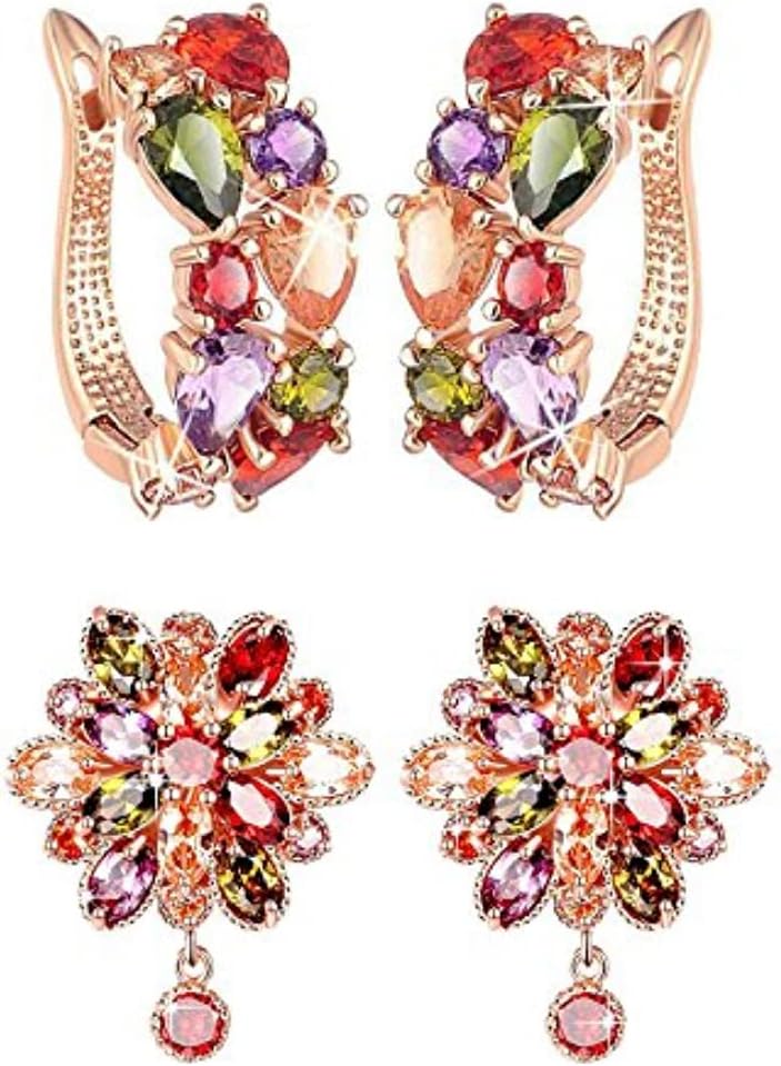 YouBella Stylish Party Wear Jewellery Gold Plated Studs Earrings For Women (Multi-Colour)(Ybear_32177)