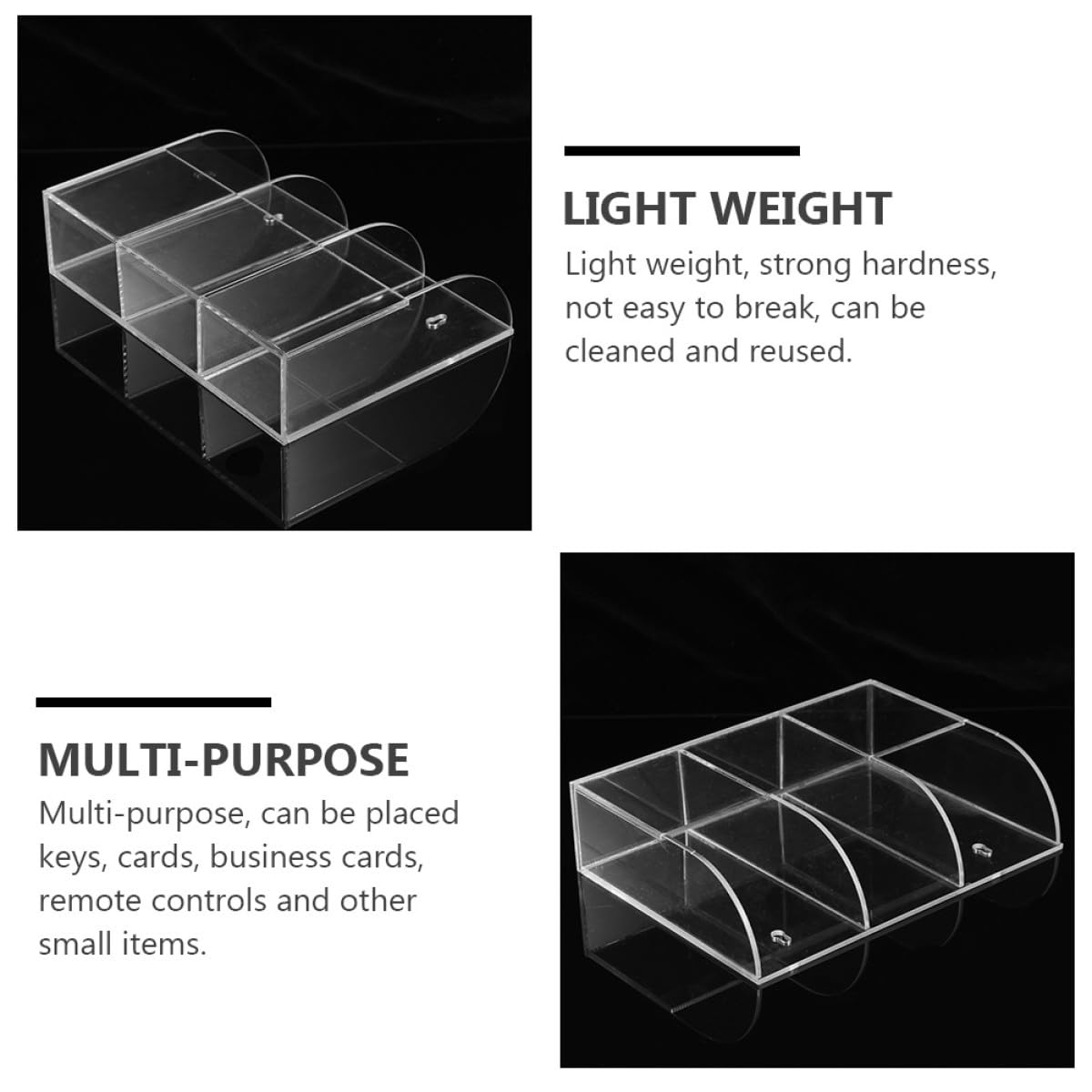 Mipcase Estante de Almacenamiento Montaje en Pared de Acrílico Transparente 2 Piezas para Mandos a Distancia de Tv y Aire Acondicionado Resistente Uso en Hogar u Oficina