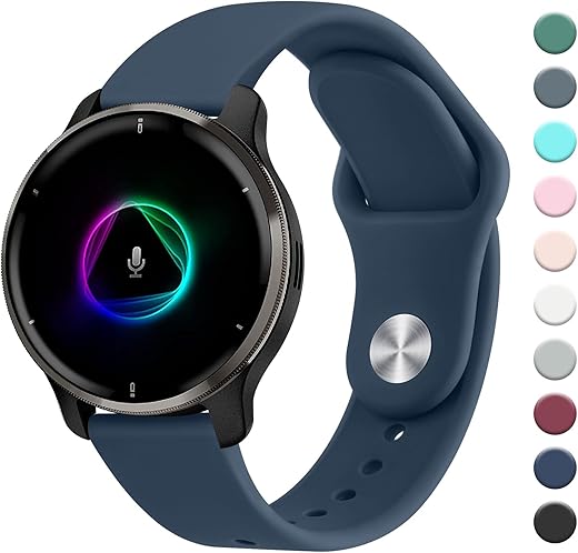 Mugust 20mm Silikon Armband für Garmin Venu/Venu 2 Plus & Sq