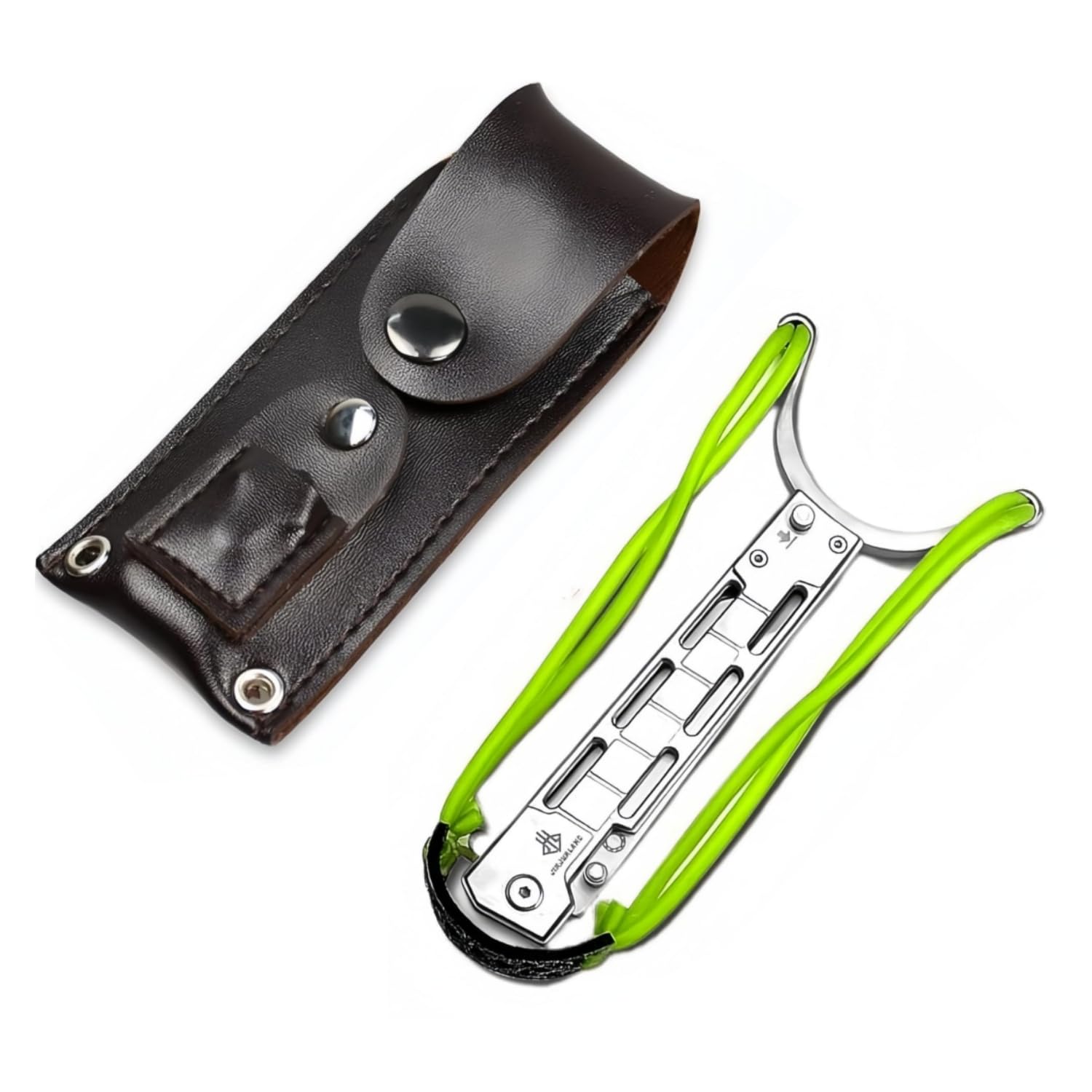 Stainless Steel Folding Multifunctional Cutting Tool with Glass Crusher and Pocket Clip for Camping and Hiking & Portable Sheath