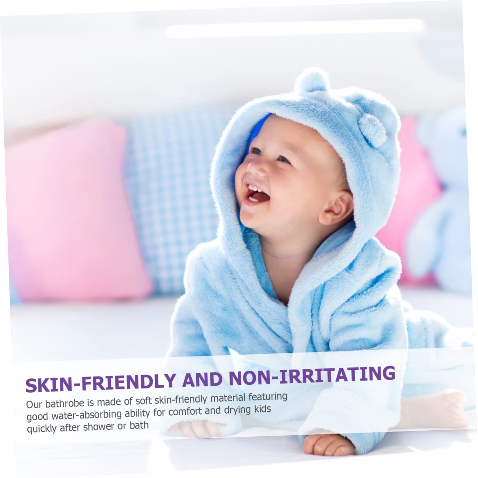 Serviette de Bain à Capuche Lapin Pourpre 70x140 pour Garçon, et Filles