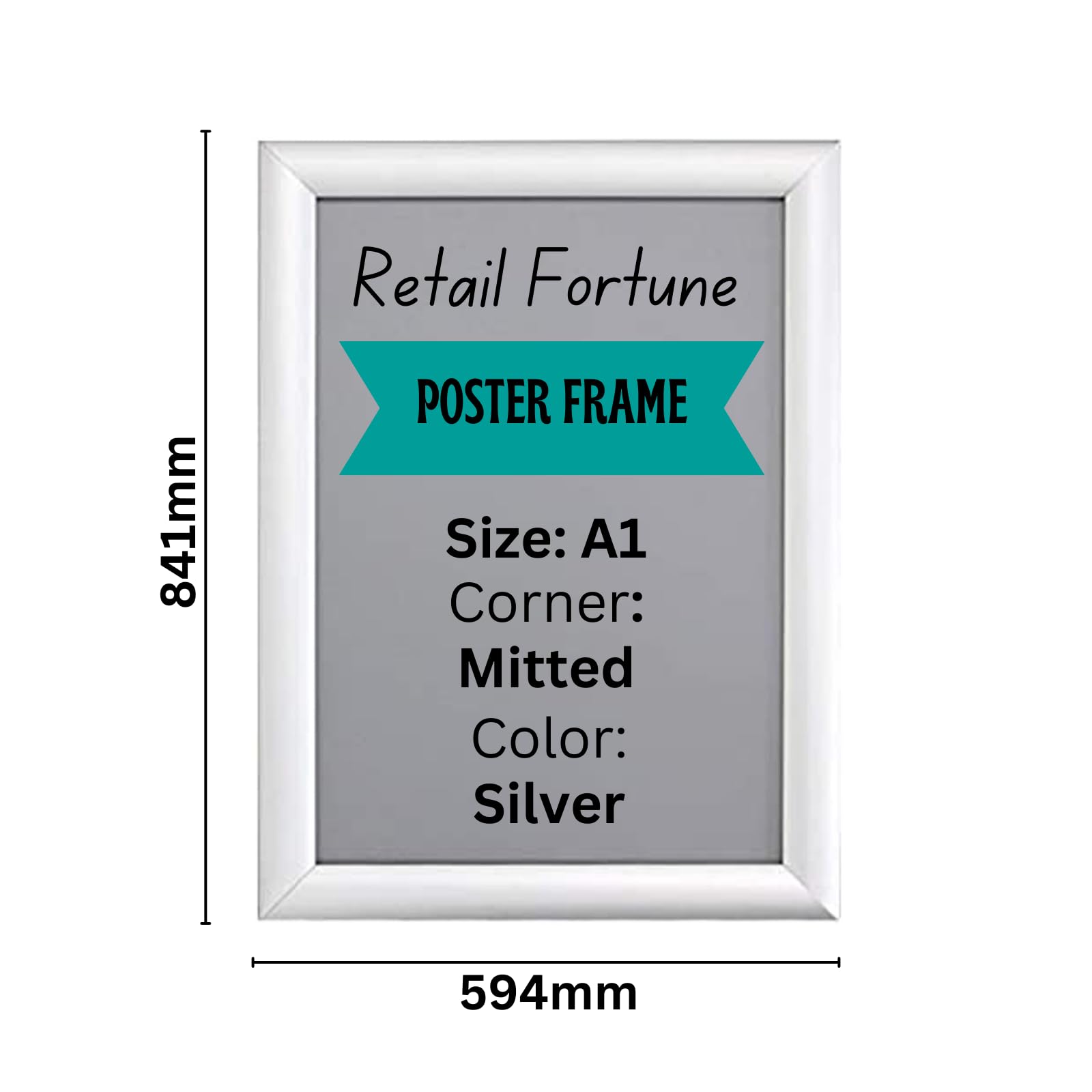 Aluanz Folding Frame A5 Silver - Set Of 10 - Picture Strip, Removable Frame With Anti-Reflective Film, Poster Strip For Wall Mounting, Poster Frames Portrait And Landscape Format, Poster Frame - 210