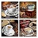 Cuadro en lienzo para sala de estar, 4 piezas, impresiones de tazas de café, decoración de pared para dormitorio, oficina, comedor, cocina, pinturas enmarcadas para decoraciones de café