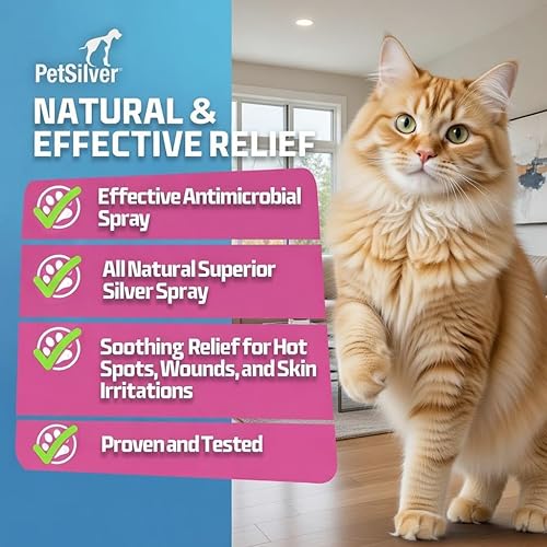 Miniatura 3 de PetSilver Spray para heridas y piel para gatos - Plata quelada, superior a la plata coloidal - Cuidado de heridas, alivio de alergias y picazón