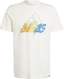 تيشرت رجالي بطبعة رسومات وشعار اديداس من
