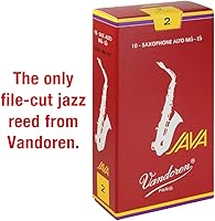 Vista 2 de Vandoren SR262R Alto - Lengüetas JAVA rojas para saxofón, resistencia 2; caja de 10