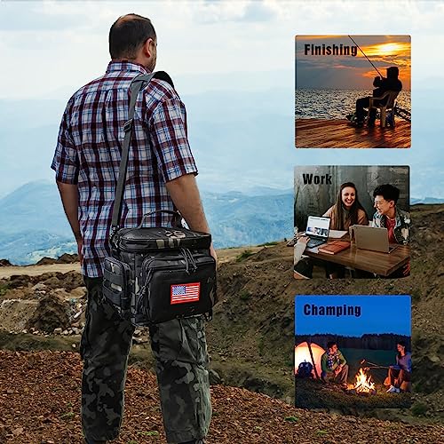 ATRIPACK Lunch Box for Men, Tactical Lunch Bag MOLLE Webbing Leakproof Insulated Large Lunch Cooler Women Adult Meal with Adjustable Shoulder Strap Durable Lunch Pail (Camo-Black) by ATRIPACK - Image 2