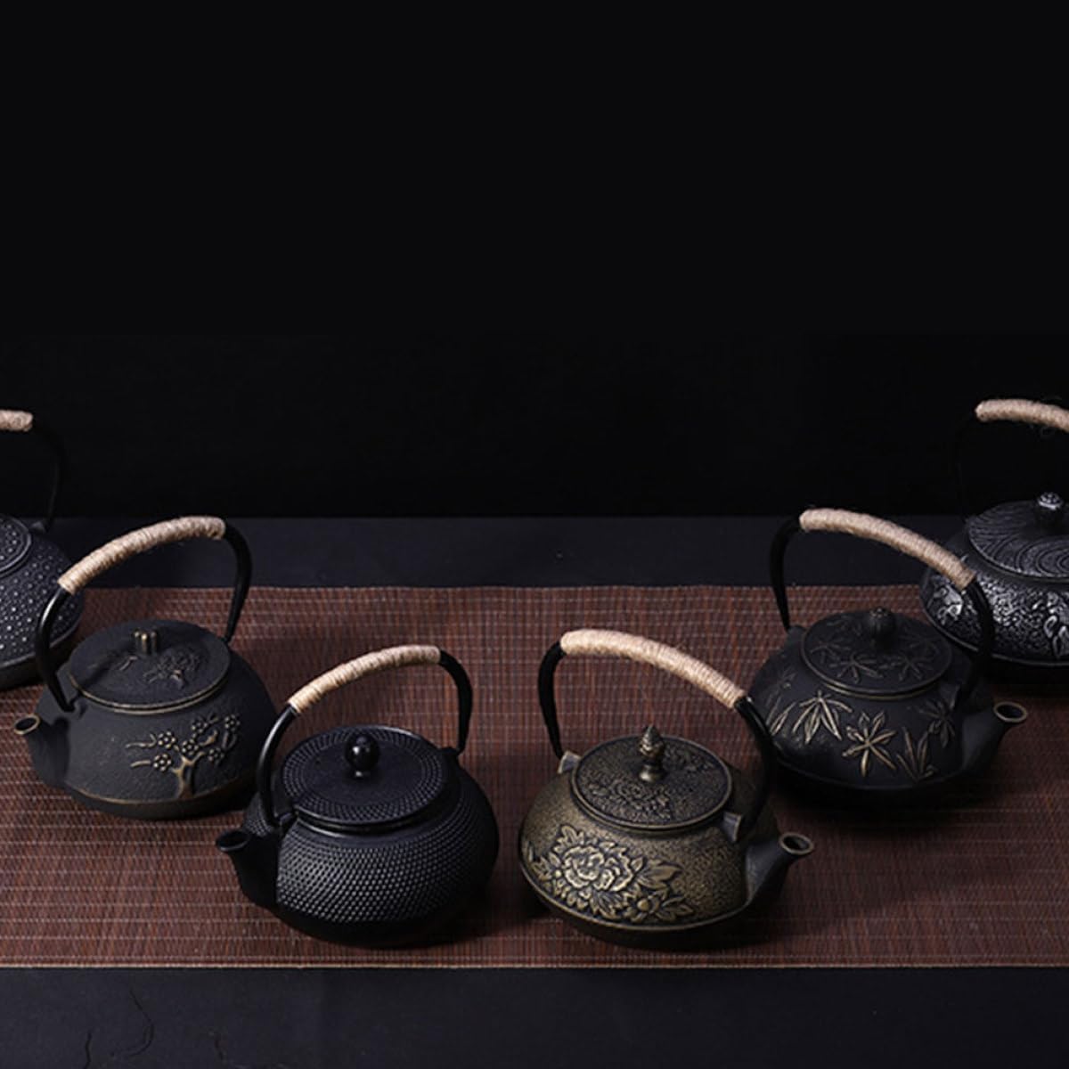 PRETYZOOM Tetera De Hierro Fundido Decorativa Diseño De Peonía Hervidor De Té Para Hogar Accesorio Para Reuniones y Celebraciones Capacidad