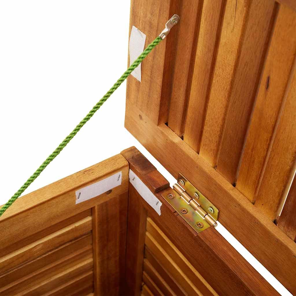 vidaXL Caja de Almacenaje de Jardín, Baúl con Tapa para Juguetes Cojines, Arcón de Ordenación, Mueble para Patio Terraza, Madera Maciza de Acacia