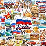 BEATRI Russia Stickers 50Pcs Waterproof Vinyl Travel Map Country Decor