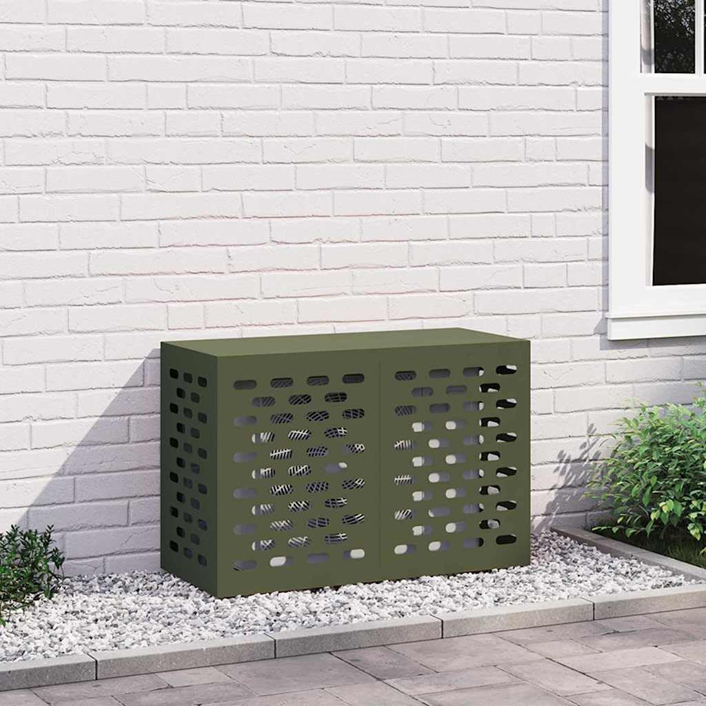 Generic Pokrywa Klimatyzacyjna - Olive Green, 90x40x60 Cm, Stal, Oliwkowa zieleń, Pokrywka Klimatyzacyjna, 90x40x60 Cm, Stal, Pokrywka - Oliwka Zielona