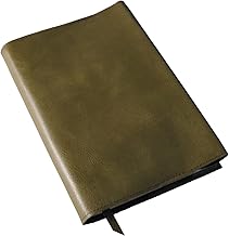 Goges Book Cover, Pocket Edition, Waterproof Leather, High-Quality Synthetic Leather, Available in Various Colors and Sizes, Adjustable Size, Fits Thick Books, Bookmark Included, Lightweight, Khaki