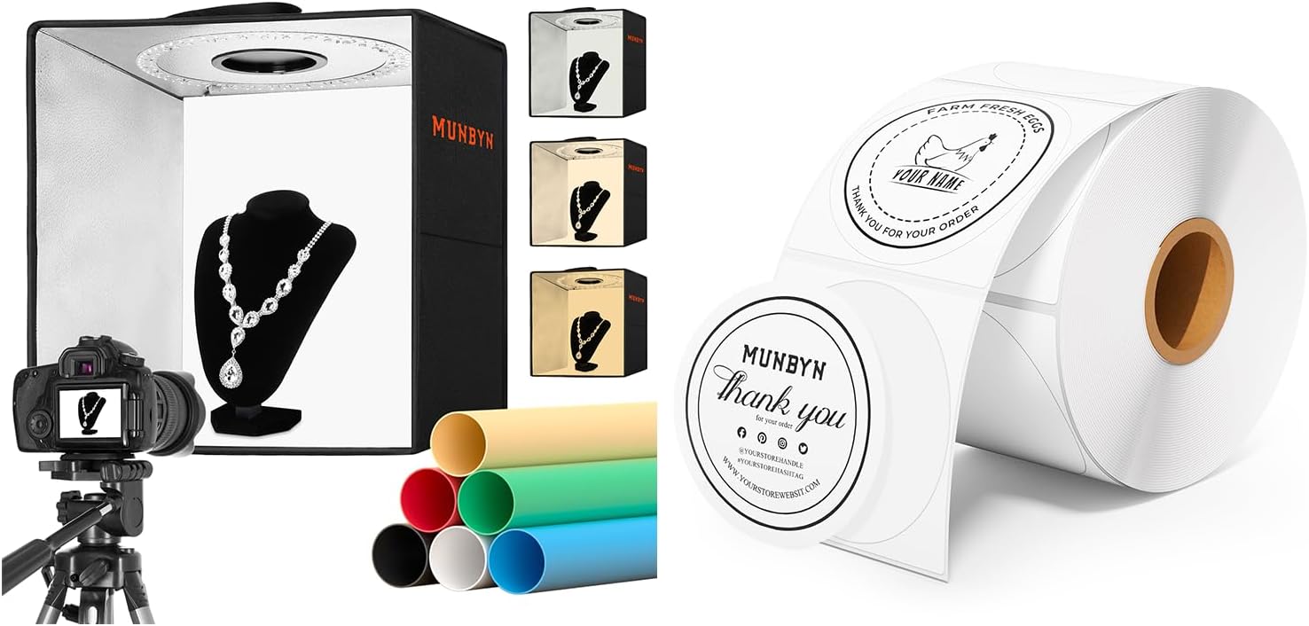 Light Box Photography+2 Inch Circle Thermal Sticker Labels