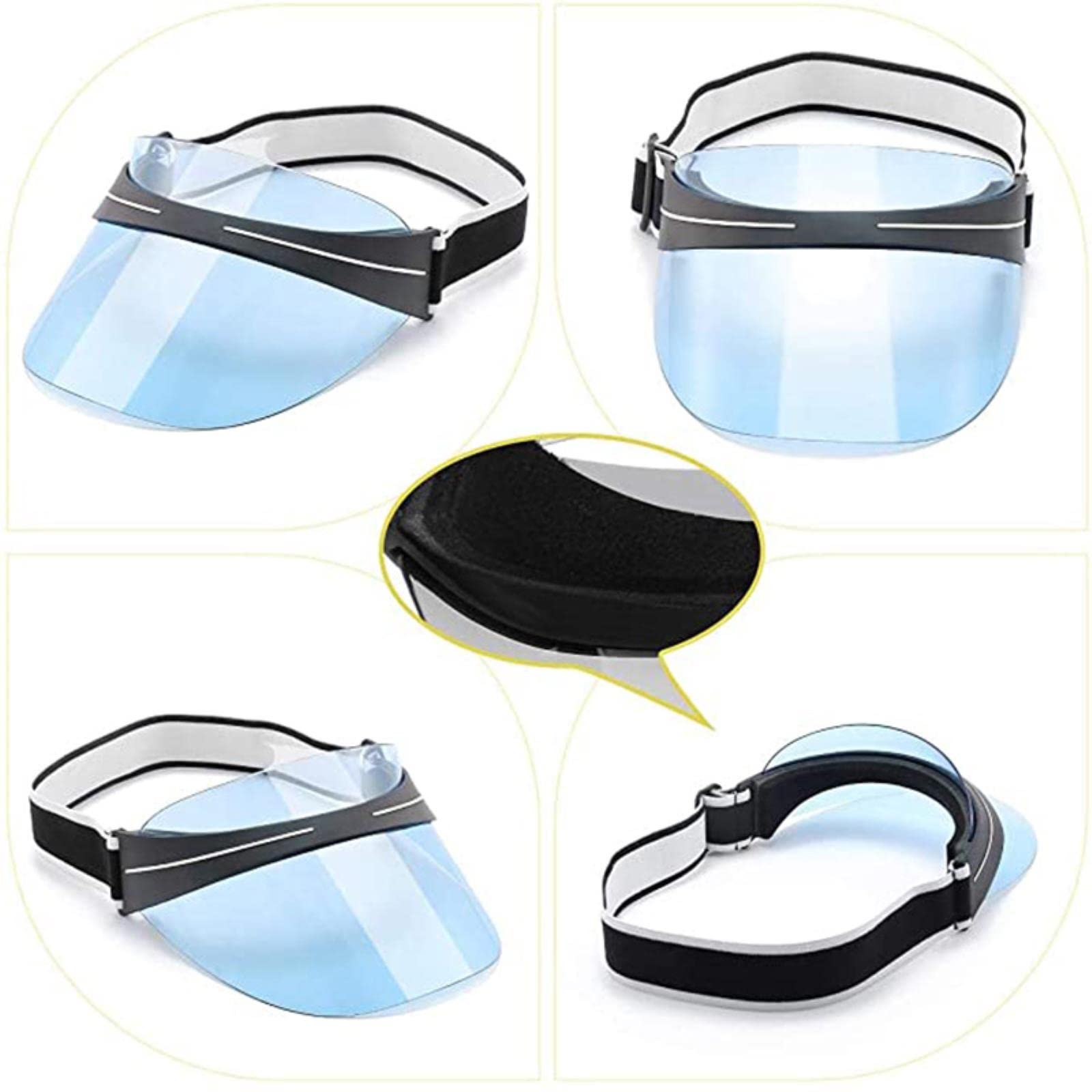 Chapeaux de Soleil Unisexe 80S Style Retro Néon Sun Visor Head Bandeau Cap Tennis De Golf