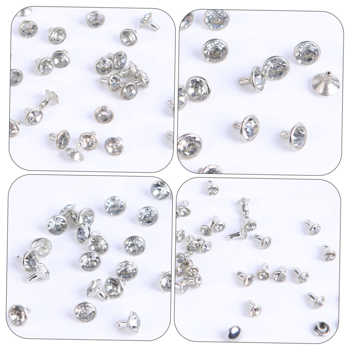 Lurrose 1000 Juegos remaches diamante Remaches para ropa herramientas para manualidades espiga cuero chaqueta jeans decoración remache artesanal cuero remaches para cuero Metal