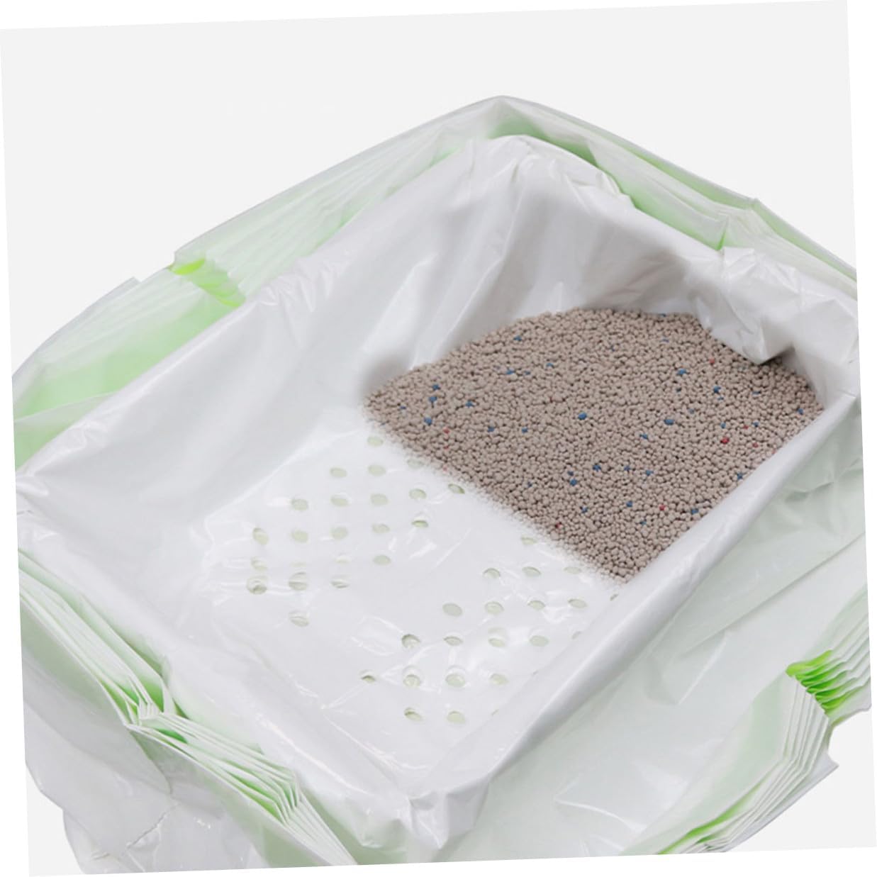 Artibetter Cat Litter Box Liners Leakproof Drawstring Pouch 7pcs Indoor Cat Litter Bag with 6 Leak-through and 1 Leakproof Bag for Pet Waste Disposal