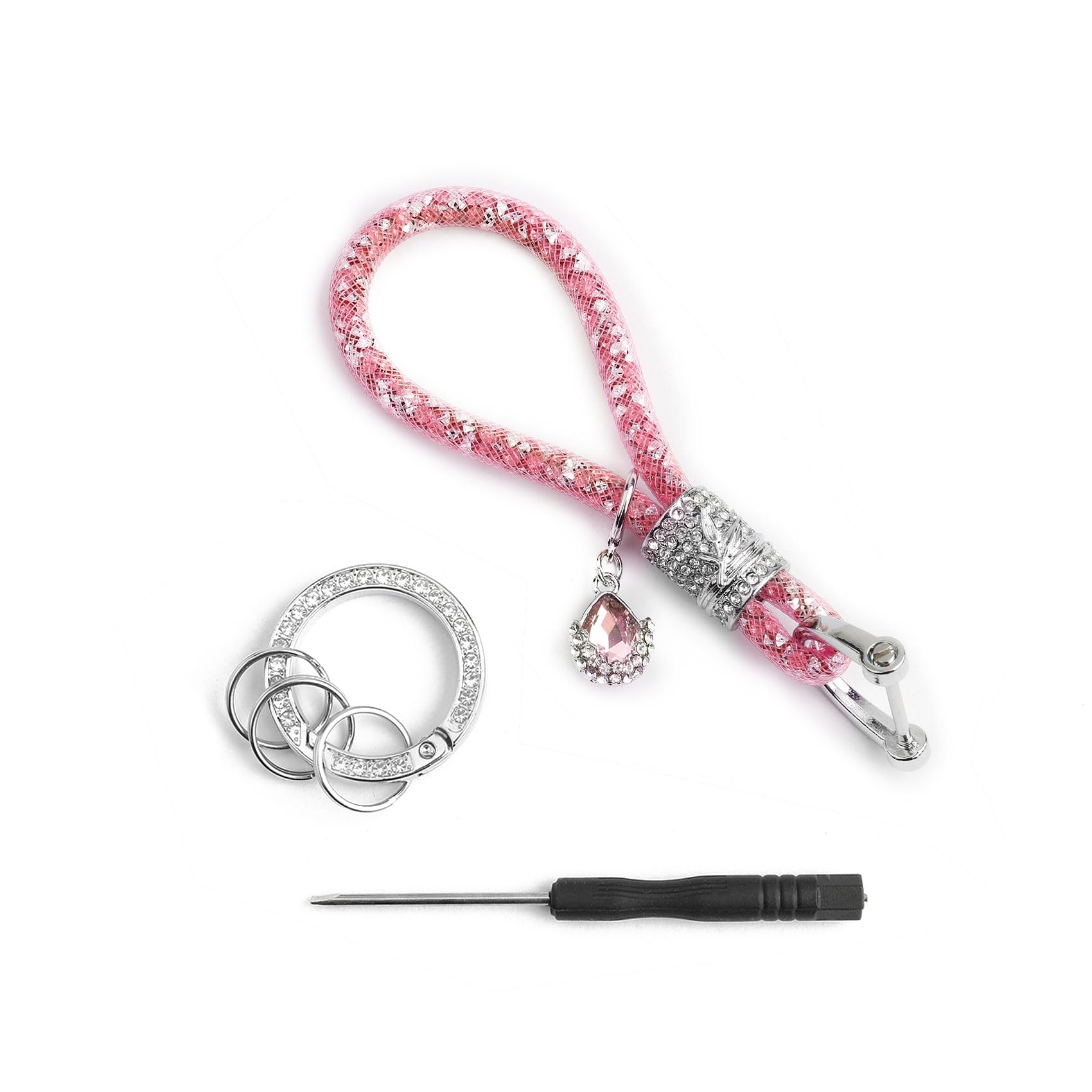 WRNZLCrystal Car Keychain for Womens Crystal Keychains for Car Keys, Bling Keychains for Women Rhinestone Keychain