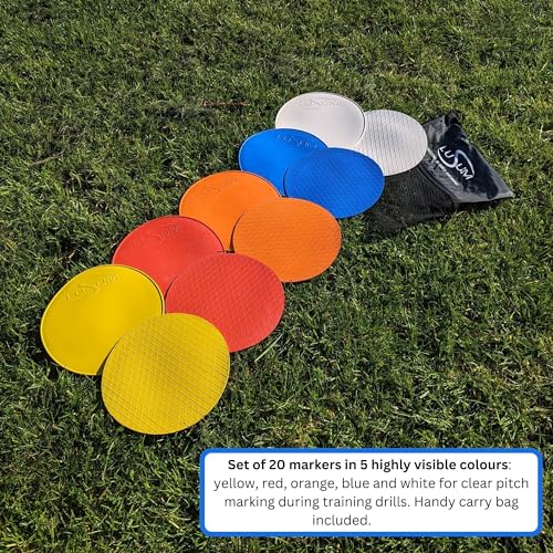 Lusum Sportmarker, flexibel, Rutschfest, flach, rund, Gummi, 10 Stück
